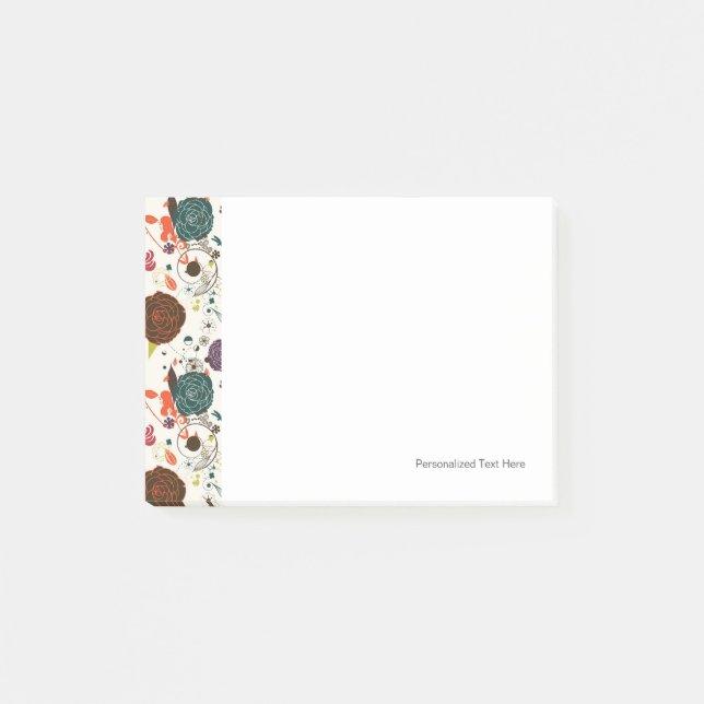Notas Post-it® Estampado de flores retro 2 2 (Anverso)
