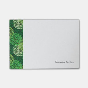 Notas Post-it® Estampado de flores verde