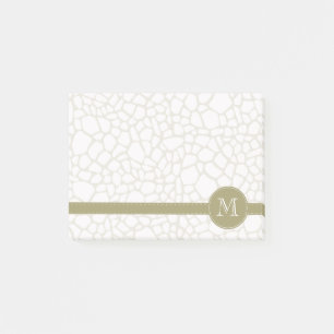 Notas Post-it® Estampado de girafa del blanco del oro
