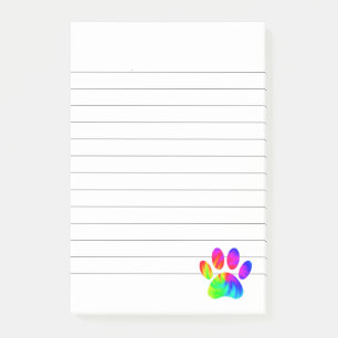 Notas Post-it® Estampado de Huella de Perro Tie Dye Forrado