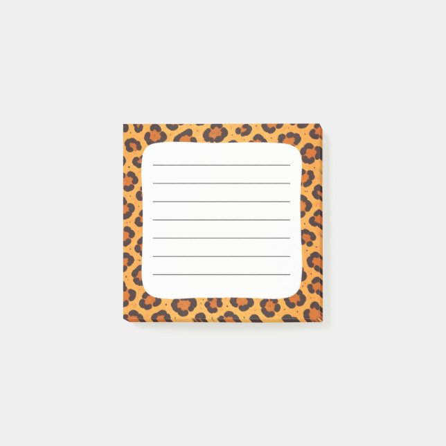 Notas Post-it® Estampado de leopardo (Anverso)
