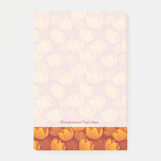 Notas Post-it® Estampado de plores de oro (Anverso)