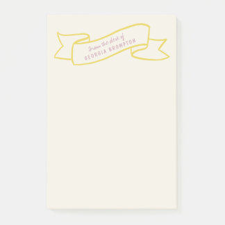 Notas Post-it® Estandarte Amarillo Violeta Morado Nombre Personal