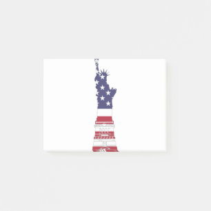 Notas Post-it® Estatua de la Libertad Bandera Patriótica