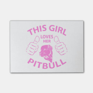 Notas Post-it® "Este chica ama rosa de su pitbull"