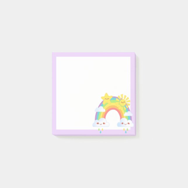 Notas Post-it® Estética del arcoiris colorido (Anverso)