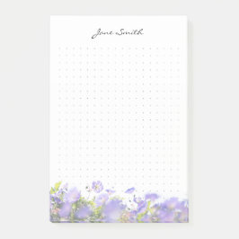 Notas Post-it® Estética floral personalizada con cuadrícula de pu
