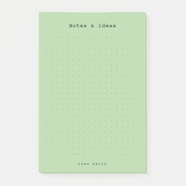 Notas Post-it® Estética retro personalizada y minimalista verde