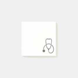 Notas Post-it® Estetoscopio gris estiloso sobre azul pastel