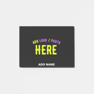 NOTAS POST-IT® ESTILIZADO MODERNO PERSONALIZABLE NEGRO MARCADO VE