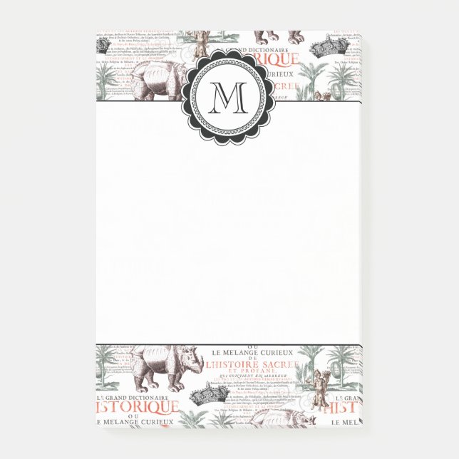 Notas Post-it® Estilo antiguo de Abrecht Durer del rinoceronte (Anverso)