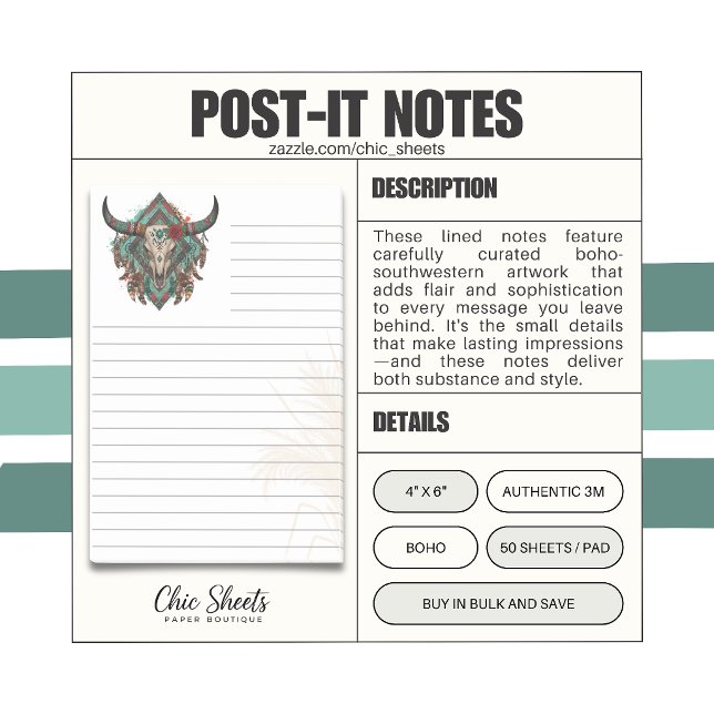 Notas Post-it® Estilo Boho-Suroeste con renglones 3M  (Subido por el creador)