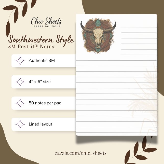 Notas Post-it® Estilo Boho-Suroeste con renglones 3M  (Subido por el creador)