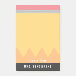 Notas Post-it® Estilo de lápiz de profesor personalizado