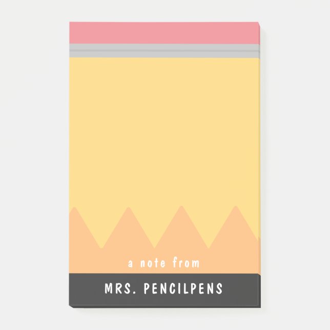 Notas Post-it® Estilo de lápiz de profesor personalizado (Anverso)