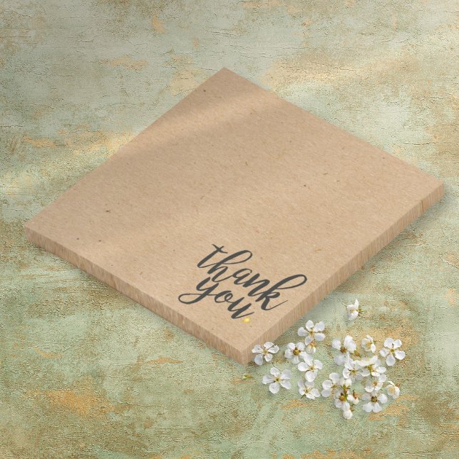 Notas Post-it® Estilo de papel kraft rústico agradecimiento (Rustic Kraft Paper Style Thank You Post-it Notes)