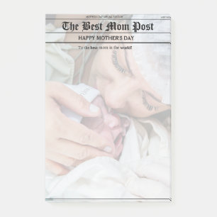 Notas Post-it® Estilo de periódico antiguo para el Día de la Madr