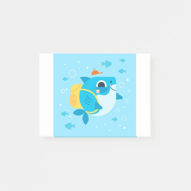 Notas Post-it® estilo de personalizado de tiburón-bebé (Anverso)
