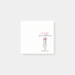 Notas Post-it® Estilo del pelo del cordón rosa y gris y del trenz