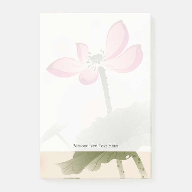 Notas Post-it® Estilo oriental Lotus (Anverso)