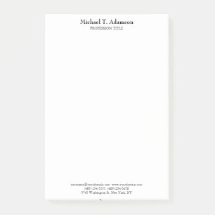 Notas Post-it® Estilo Retro Elegante Plata Blanco Simple