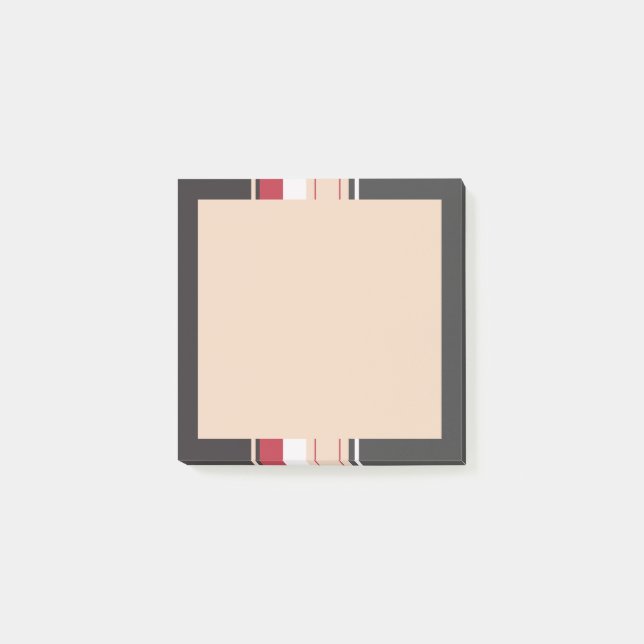 Notas Post-it® Estilo retro negrita Stipes (Anverso)