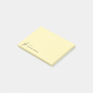 Notas Post-it® Estiloso guión Monograma Estacionamiento personal