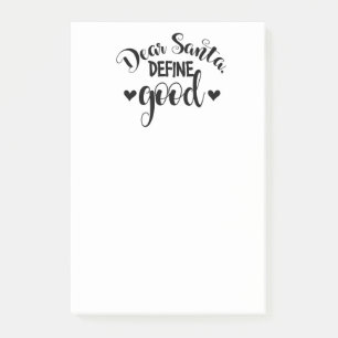 Notas Post-it® Estimado Santa Define Good