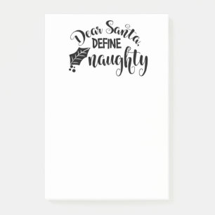 Notas Post-it® Estimado Santa Define travieso