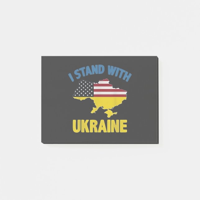 Notas Post-it® Estoy de pie con Ucrania (Anverso)