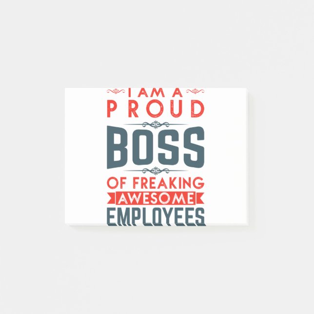 Notas Post-it® Estoy Orgulloso Jefe De Impresionantes Empleados. (Anverso)