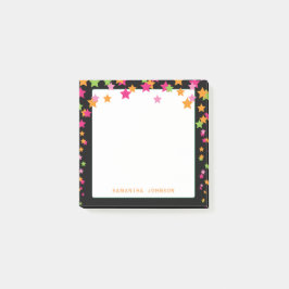 Notas Post-it® Estrella Confetti de colores vivos, personalizada