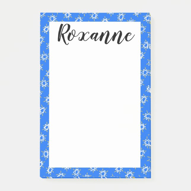 Notas Post-it® Estrella de David Hanukkah PERSONALIZAR IT Notepad (Anverso)