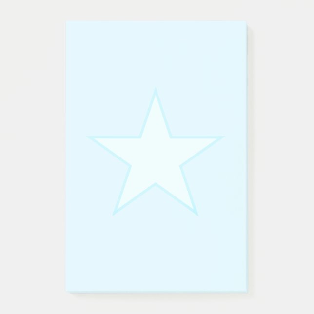 Notas Post-it® Estrella en azul claro (Anverso)
