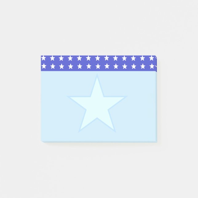Notas Post-it® Estrella en azul claro (Anverso)