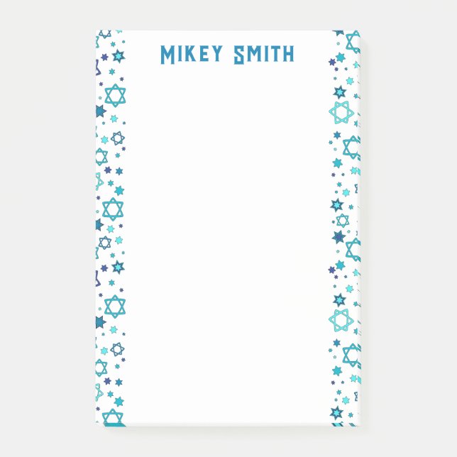 Notas Post-it® Estrella judía personalizada (Anverso)