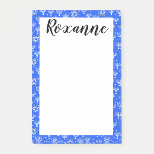 Notas Post-it® Estrella Menorah de David Hanukkah PERSONALIZADO N