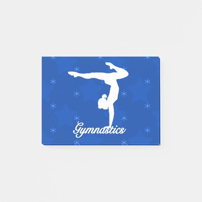 Notas Post-it® Estrellas azules del chica de la gimnasia (Anverso)