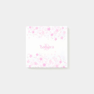Notas Post-it® Estrellas rosadas de color Personalizado moderno