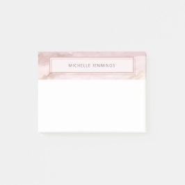 Notas Post-it® Estrollo de pincel rosado Pastel moderno