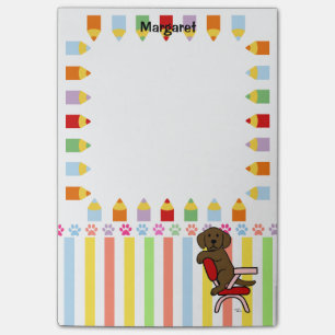 Notas Post-it® Estudiante 3 de Labrador del chocolate