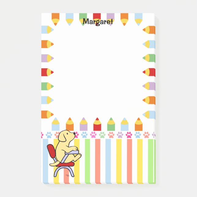Notas Post-it® Estudiante amarillo 1 de Labrador (Anverso)