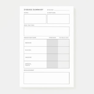 Notas Post-it® Estudiante de Enfermería Médica Sumaria de Enferme