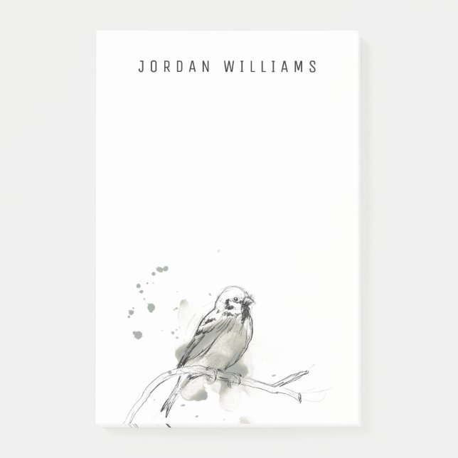 Notas Post-it® Estudio de aves gestural (Anverso)