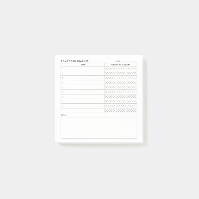 Notas Post-it® Estudio de Pomodoro Habit Planner (Anverso)
