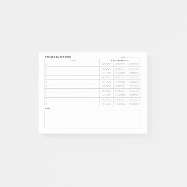 Notas Post-it® Estudio de Pomodoro Habit Planner (Anverso)