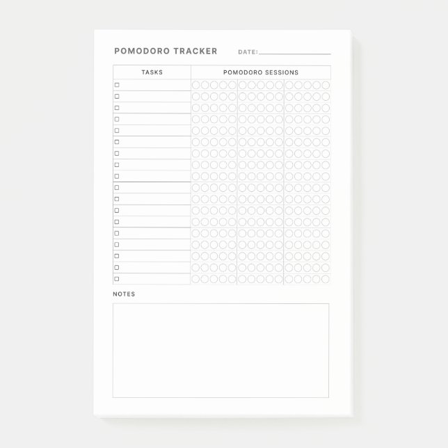 Notas Post-it® Estudio de Pomodoro Habit Planner (Anverso)