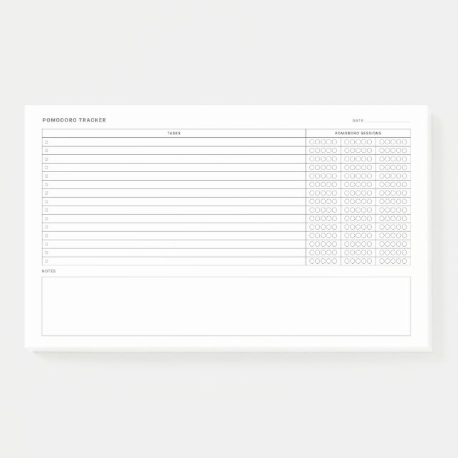 Notas Post-it® Estudio de Pomodoro Habit Planner (Anverso)
