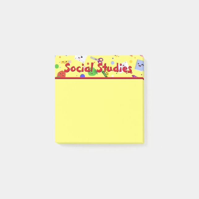 Notas Post-it® Estudios sociales en la escuela de Personalizable (Anverso)