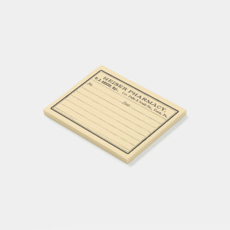 Notas Post-it® Etiqueta de farmacia de época